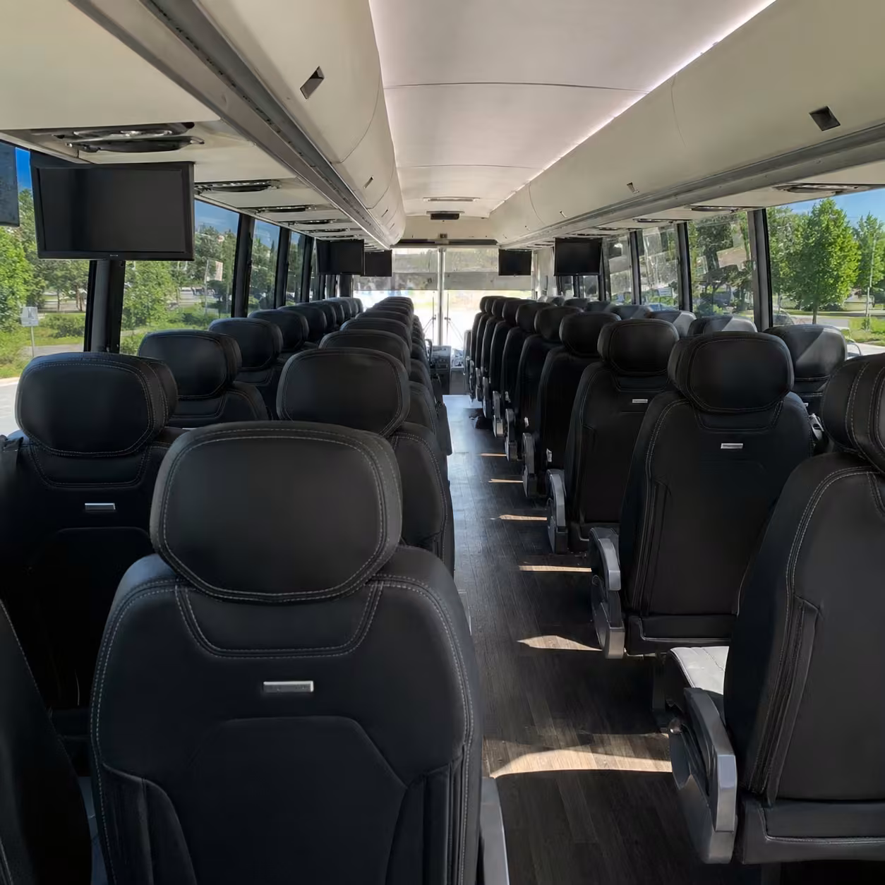 56 passenger charter bus interior